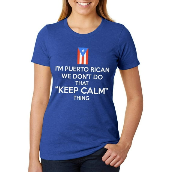 Don't Do Calm Puerto Rican Juniors Soft Heather T Shirt Heather Royal MD