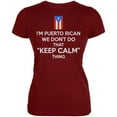 thumbnail image 1 of Don't Do Calm Puerto Rican Juniors Soft T Shirt Garnet Red X-LG, 1 of 1