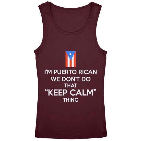 Don't Do Calm Puerto Rican Youth Girls Tank Top Burgundy YXL
