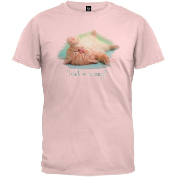 Don't Do Mornings Light Pink T-Shirt - Large