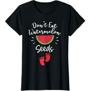 FAHUANGGE Don't Eat Watermelon Seeds Funny Pregnancy Baby Shower T-Shirt100% cotton