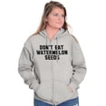 thumbnail image 1 of Don't Eat Watermelon Seeds Funny Womens Plus Size Graphic Zipper Hoodie Brisco Brands 3X, 1 of 5