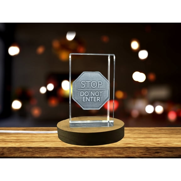 Don't Enter 3D Engraved Crystal Gift - Unique Decorative Accent