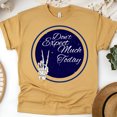 thumbnail image 1 of Don’t Expect Much Today Skeleton Peace Sign Funny T-Shirt for Men and Women, Gold, Size S, 1 of 6