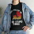 thumbnail image 1 of Don't Follow Me I Do Stupid Things Vintage Rock TShirt, 1 of 3