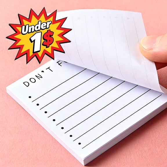 "Don't Forget" Lined Checklist Sticky Notes, Self-Adhesive To Do List Memo Pad for Reminders, Planning, Office & Home Task Organization Supplies