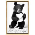 Don't to Flush Bear Canvas Black and White Art Prints by
