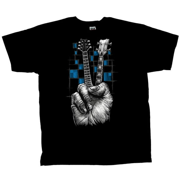 Don;t Fret Guitar Peace Fingers Guitarist Musician Men's Short Sleeve T-shirt-5xl