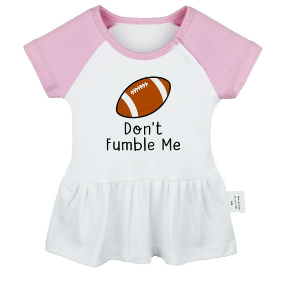 Don't Fumble Me Funny Dresses For Baby, Newborn Babies Skirts, Infant Princess Dress, 0-24M Kids Graphic Clothes (Pink Raglan Dresses, 12-18 Months)