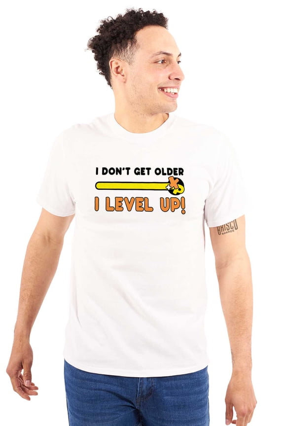 Don’t Get Older Level Up Gamer Geek Men's Graphic T Shirt Tees Brisco Brands M