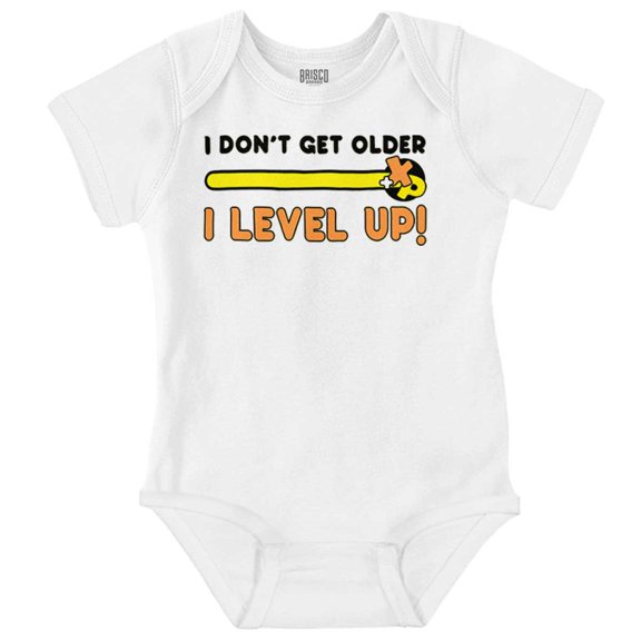 Don’t Get Older Level Up Gamer Geek Romper Boys or Girls Infant Baby Brisco Brands 18M