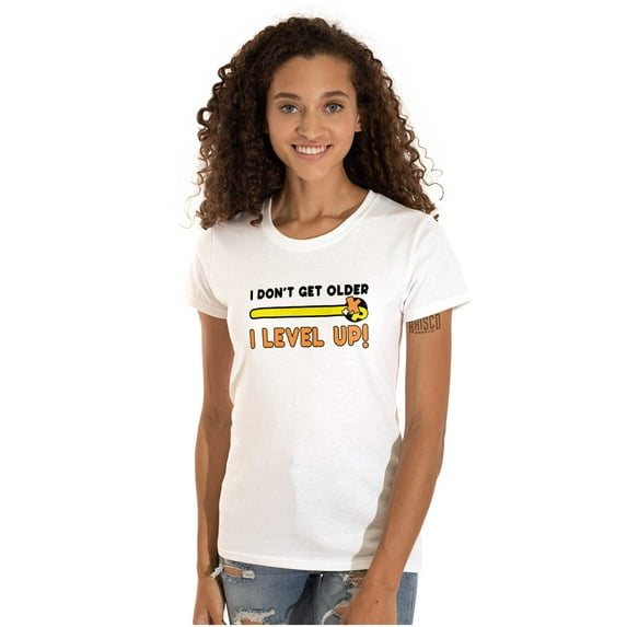 Don’t Get Older Level Up Gamer Geek Womens Fitted Plus Size Graphic Tee Brisco Brands 3X