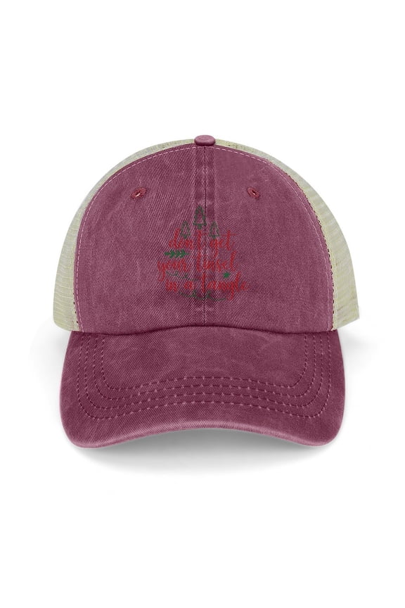 Don’t Get Your Tinsel In A Tangle Wine Red Hat Adjustable Funny Fashion Unisex Baseball Cap for Men Women