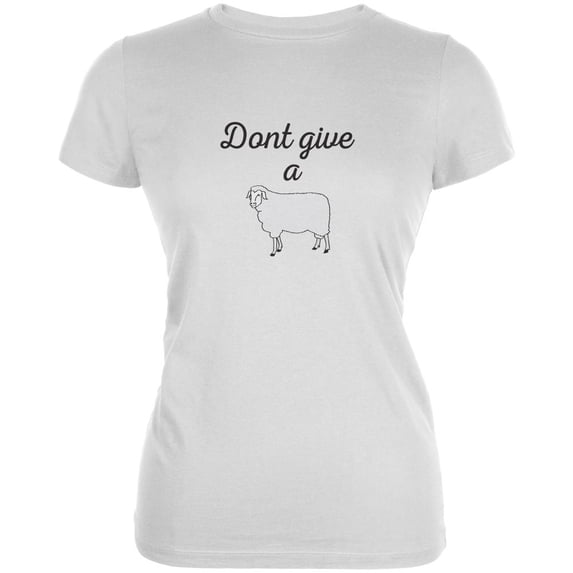 Don't Give A Sheep White Juniors Soft T-Shirt - 2X-Large