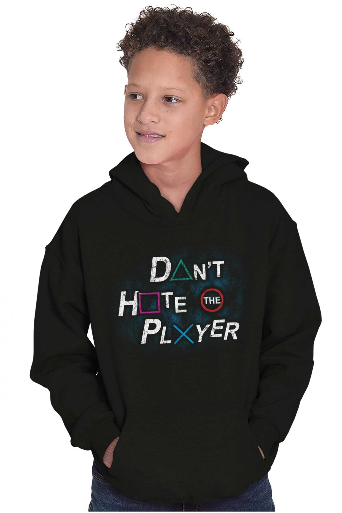 Don't Hate The Player Video Gamer Youth Hoodie Boy Girl Teen Brisco Brands L