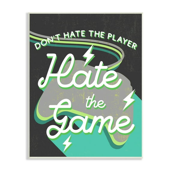 Stupell Industries Don't Hate the Player Phrase Green Video Games, 13 x 19, Design by Daphne Polselli