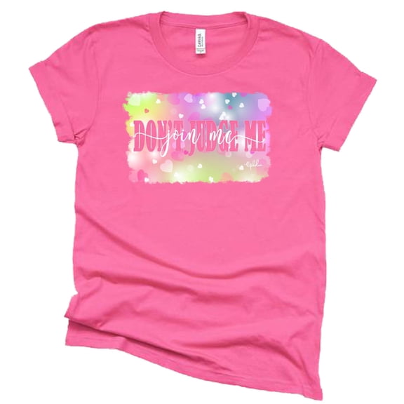 Don't Judge Me Join Me T Shirt Shoelover99 Merch Unisex Letter Teen Funny Letter Print Tees Casual Short Sleeve (Dark Pink, Medium)