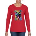 thumbnail image 1 of Don't Judge My Pitbull I Won't Judge Your Kids Funny Dog Lover Womens Graphic Long Sleeve T-Shirt, Red, Medium, 1 of 3