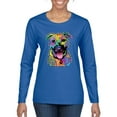 thumbnail image 1 of Don't Judge My Pitbull I Won't Judge Your Kids Funny Dog Lover Womens Graphic Long Sleeve T-Shirt, Royal, X-Large, 1 of 3