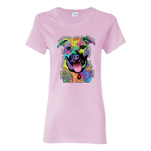 Don't Judge My Pitbull I Won't Judge Your Kids Funny Dog Lover Womens Graphic T-Shirt, Light Pink, 2XL