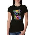 thumbnail image 1 of Don't Judge My Pitbull I Won't Judge Your Kids Funny Dog Lover Womens Slim Fit Junior Tee, Black, Small, 1 of 3