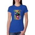 thumbnail image 1 of Don't Judge My Pitbull I Won't Judge Your Kids Funny Dog Lover Womens Slim Fit Junior Tee, Royal, X-Large, 1 of 3