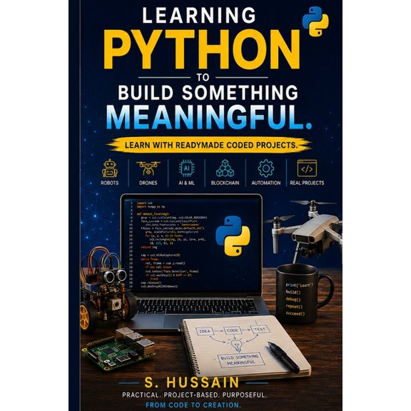 Don't Just Learn Python. Build Things with It.: The Complete Guide to Building Intelligent Systems, Robots, Drones, Auto, (Paperback)