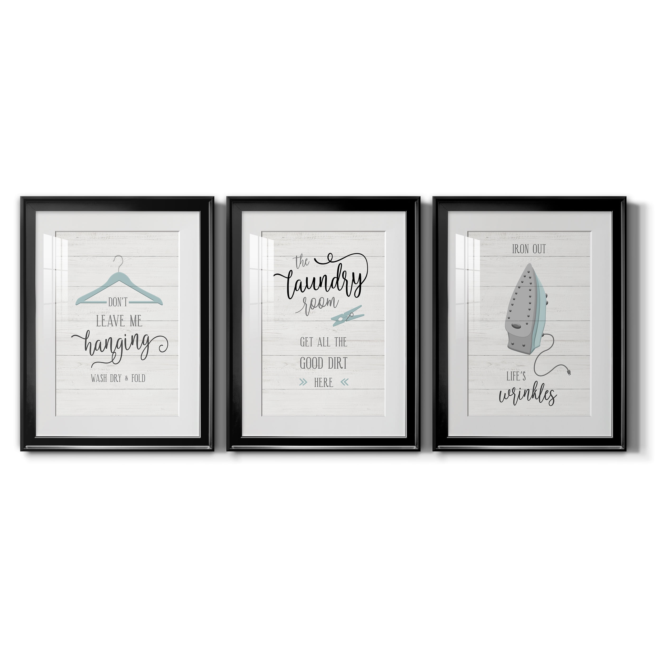 Don't Leave Premium Framed Prints Set of 3 - Ready to Hang - 18 x 24 Each - Black Frame