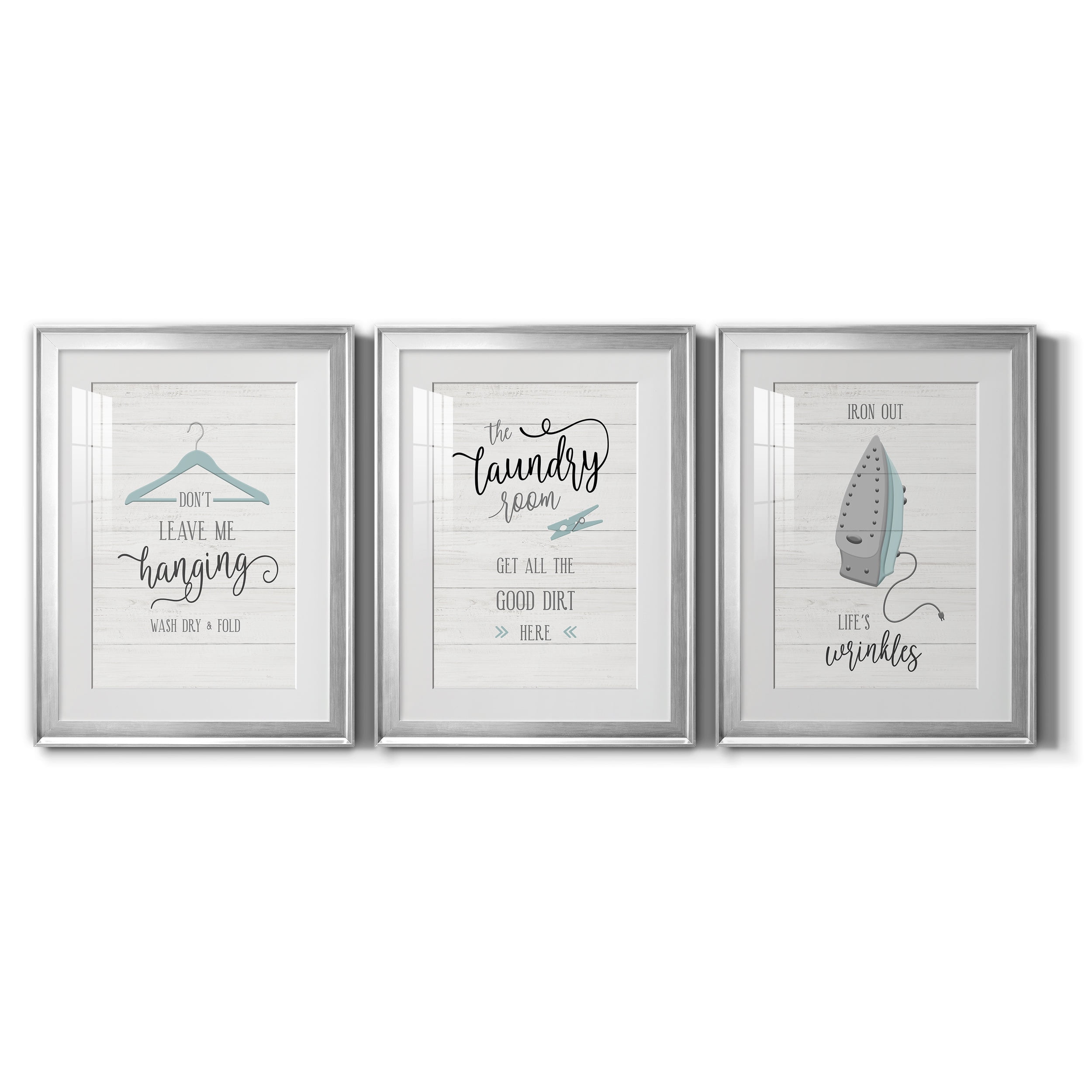 Don't Leave Premium Framed Prints Set of 3 - Ready to Hang - 18 x 24 Each - Silver Frame