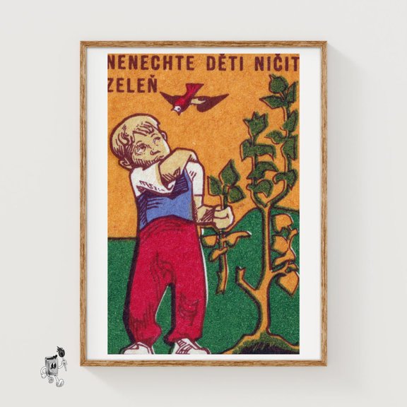 Don't Let Children Destroy Vegetables Print, Unframed Paper Poster 8x10in