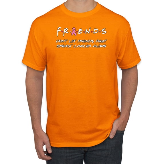 Don’t Let Friends ALone Awareness Men's Graphic T-Shirt, Orange, Large