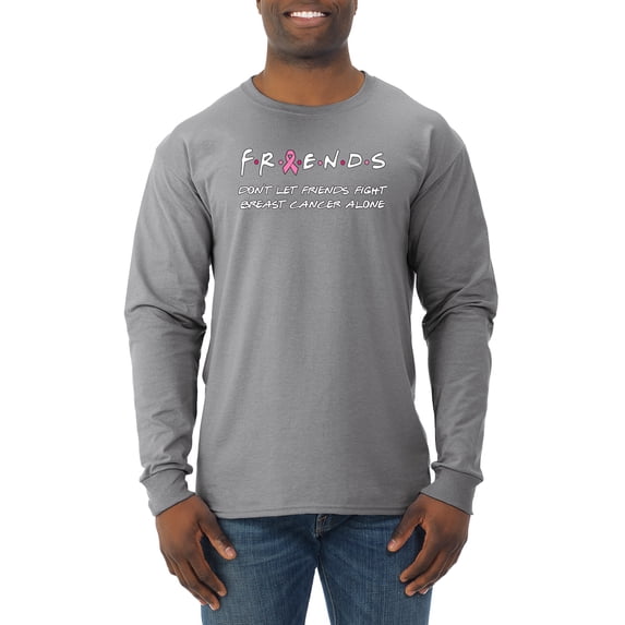 Don’t Let Friends ALone Awareness Mens Long Sleeve Shirt, Heather Grey, 3XL
