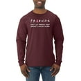thumbnail image 1 of Donâ€™t Let Friends ALone Awareness Mens Long Sleeve Shirt, Maroon, X-Large, 1 of 3