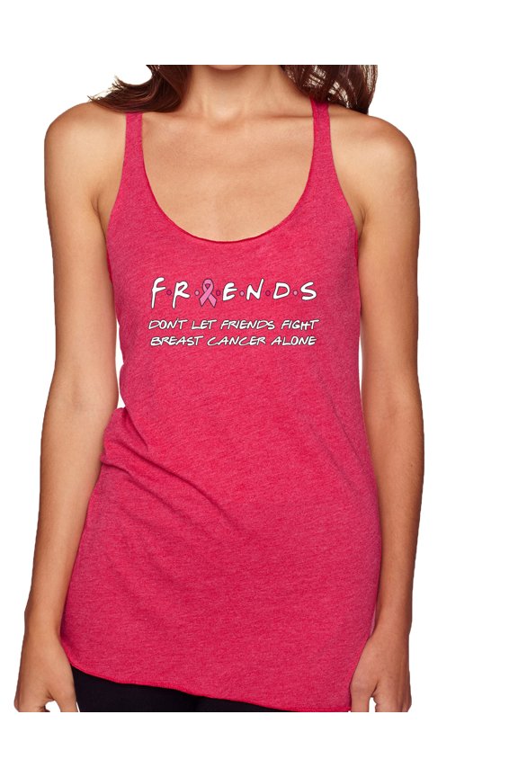 Donâ€™t Let Friends ALone Awareness Tri-Blend Racerback Tank Top, Shocking Pink, Medium