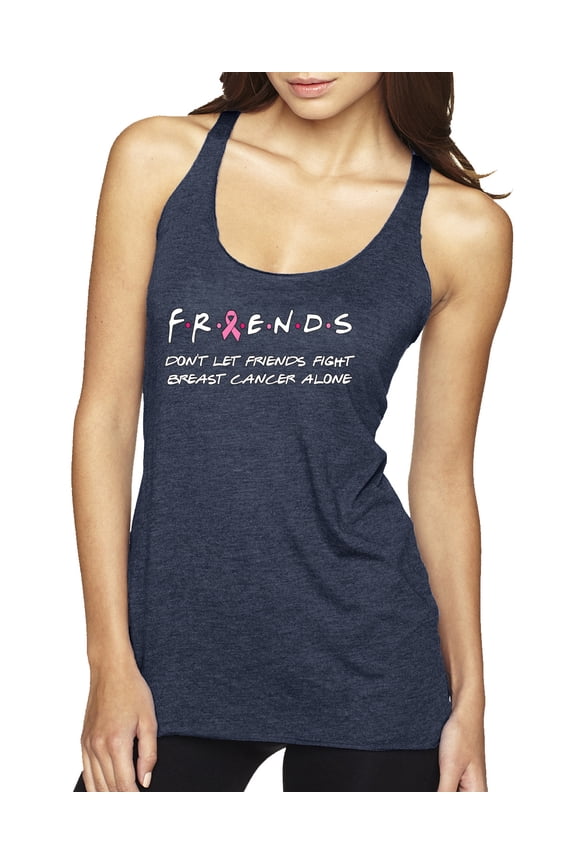 Donâ€™t Let Friends ALone Awareness Tri-Blend Racerback Tank Top, Vintage Navy, Medium