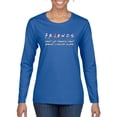 thumbnail image 1 of Donâ€™t Let Friends ALone Awareness Womens Graphic Long Sleeve T-Shirt, Royal, Small, 1 of 3