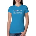 thumbnail image 1 of Don’t Let Friends ALone Awareness Womens Slim Fit Junior Tee, Turquoise, Large, 1 of 3
