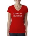 thumbnail image 1 of Donâ€™t Let Friends ALone Awareness Womens V-Neck Tee, Red, X-Large, 1 of 3