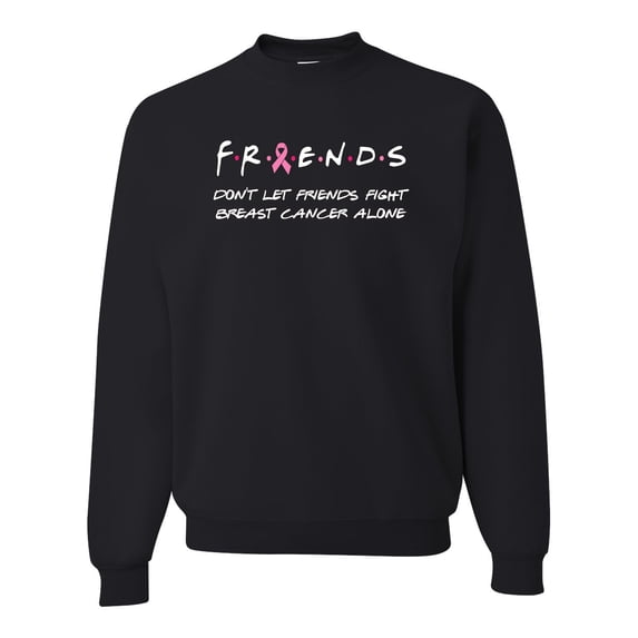 Don't Let Friends Alone Awareness Unisex Crewneck Graphic Sweatshirt, Black, 2XL