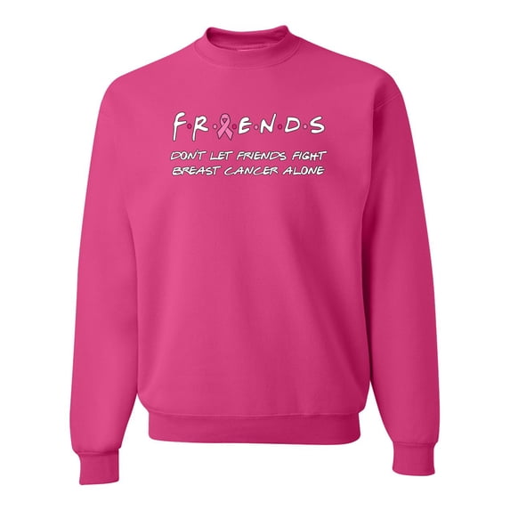 Don't Let Friends Alone Awareness Unisex Crewneck Graphic Sweatshirt, Fuschia, X-Large
