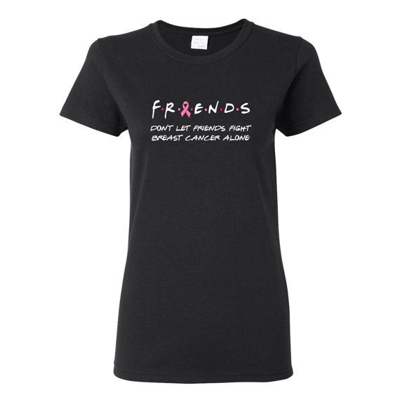 Don't Let Friends Alone Awareness Womens Graphic T-Shirt, Black, Small