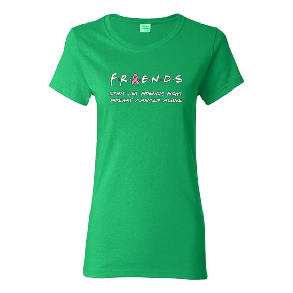 Don't Let Friends Alone Awareness Womens Graphic T-Shirt, Kelly, 3XL