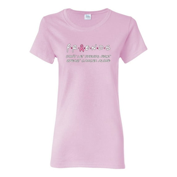 Don't Let Friends Alone Awareness Womens Graphic T-Shirt, Light Pink, Medium