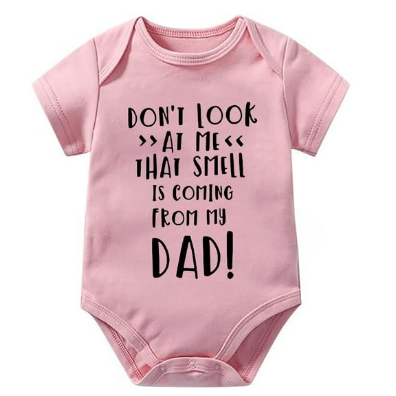 Don't Look At Me That Smell Is Coming From My Dad Bodysuits Baby Boy Short Sleeve Baby Bodysuit Unisex White Baby Onesie 6-9