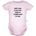thumbnail image 1 of Don't Look At Me That Smell Is Coming From My Dad Funny Rompers For Babies, Newborn Baby Unisex Bodysuits, Infant Jumpsuits, Toddler 0-24 Months Kids One-Piece Oufits (Pink, 18-24 Months), 1 of 4