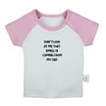 thumbnail image 1 of Don't Look At Me That Smell Is Coming From My Dad Funny T shirt For Baby, Newborn Babies T-shirts, Infant Tops, 0-24M Kids Graphic Tees Clothing (Short Pink Raglan T-shirt, 6-12 Months), 1 of 4
