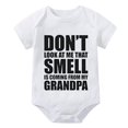 thumbnail image 1 of Don't Look At Me That Smell Is Coming From My Grandpa Baby Romper Newborn Girl Short Sleeve Going Home Outfit for Baby Boy Wh, 1 of 2