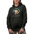 thumbnail image 1 of Don't Look Back, You're Not Going That Way Quote, Retro Flower Art Merch Gift, Black Hooded Sweatshirt or Hoodie, Small, 1 of 5