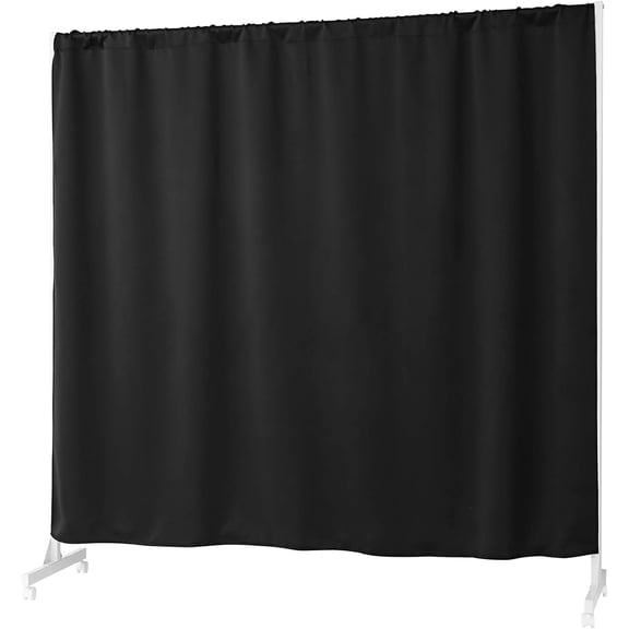 Don't Look at Me - Expandable Privacy Room Divider - White Frame with Black Blackout Fabric