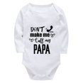 thumbnail image 1 of Don't Make Me Call My Papa Newborn Romper Long Sleeve Baby Boy Outfits White 24 Month Romper Boy, 1 of 2